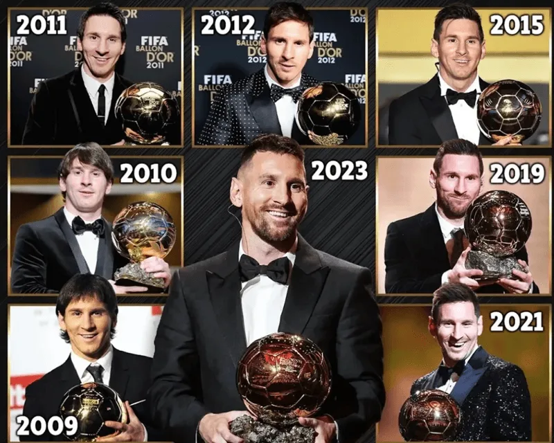 Lionel Messi đang dẫn trước về số lượng Quả bóng Vàng danh giá trong bộ sưu tập danh hiệu.